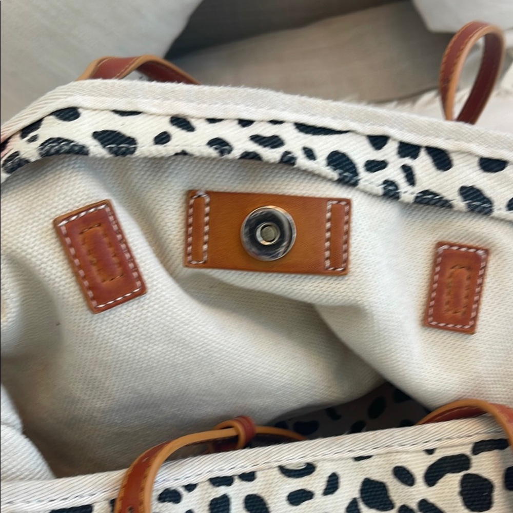 Anthropologie/Urban outfitters  Leopard Print canvas Tote Bag with Tan Straps - Picture 4 of 17